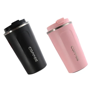 

2x 510ML Heat Preservation Coffee Mug Stainless Steel Milk Cup Vaccum Flasks Thermo Cup Pink & Black