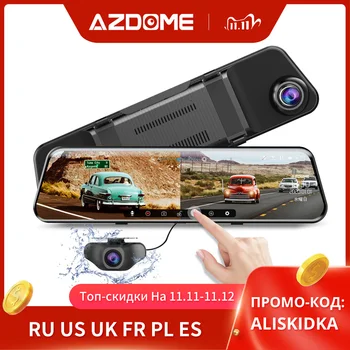 

AZDOME PG17 1296P Car DVR 12Inches ADAS Touch Screen Stream Media Camera Night Vision Dual Lens 1080P Rearview 24H Parking Mode