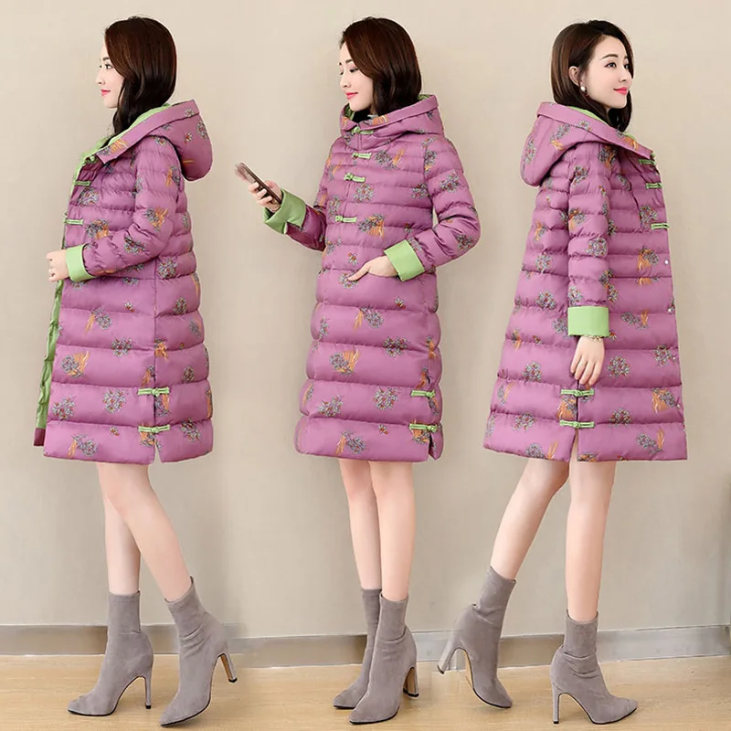 

Cotton-padded Clothes Women's 2018 Winter New Style Korean-style Waist Hugging Slimming down Jacket Cotton-padded Clothes Mid-le