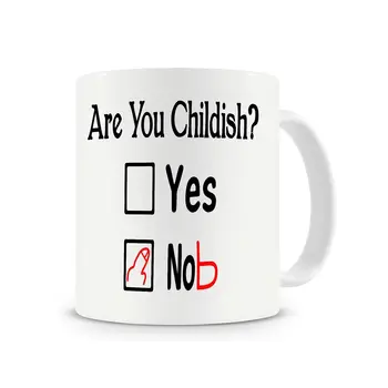 

Are You Childish Funny Coffee Mug Cup with Stirring Spoon Adult