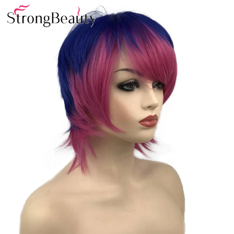 StrongBeauty Короткий прямой парик женский волос Синтетический монолитный Повседневный/Косплей Полный парик много цветов