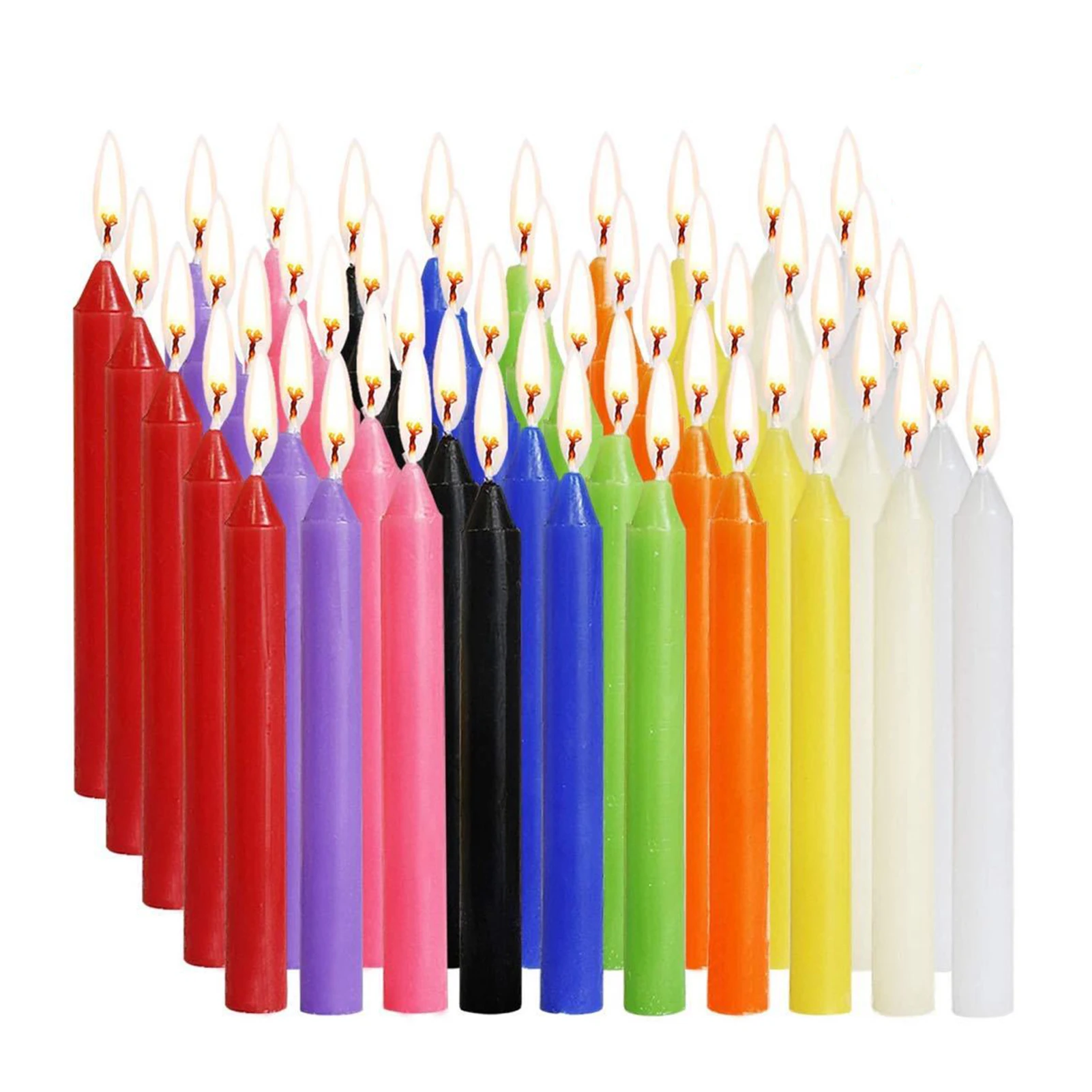 100PCS Unscented Taper Candle 10 Cores Parafina