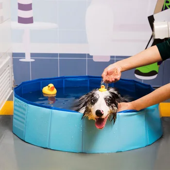 

80*30CM Foldable Pet Dog Pool Pet Bath Summer Portable Swimming Pools Indoor Wash Bathing Tub Collapsible Bathtub for Dogs Cats