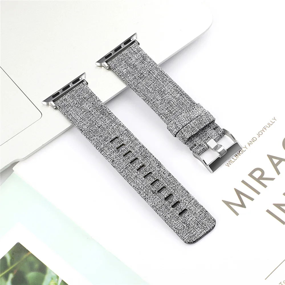 38 мм/42 мм холщовый ремешок для часов Ремешок для наручных часов Apple Watch 1/2/3/4 Замена повязки на запястья-браслеты Ремешки для наручных часов iWatch 1/2/3/4