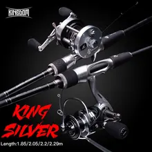 Kingdom литье спиннинг для зимней рыбалки катушки и Fly Line& приманки& стержень комбо 2 секции Фидер с сертификацией UL/M/ML/MH 1,85/2,05/2,2/2,29 m для щука