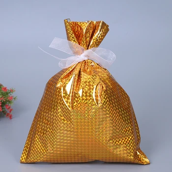 

30pcs Christmas Snowflake Gift Bags Ribbons Display Storing Candy Sweets Xmas Gift Favor Present Wrapping Bag