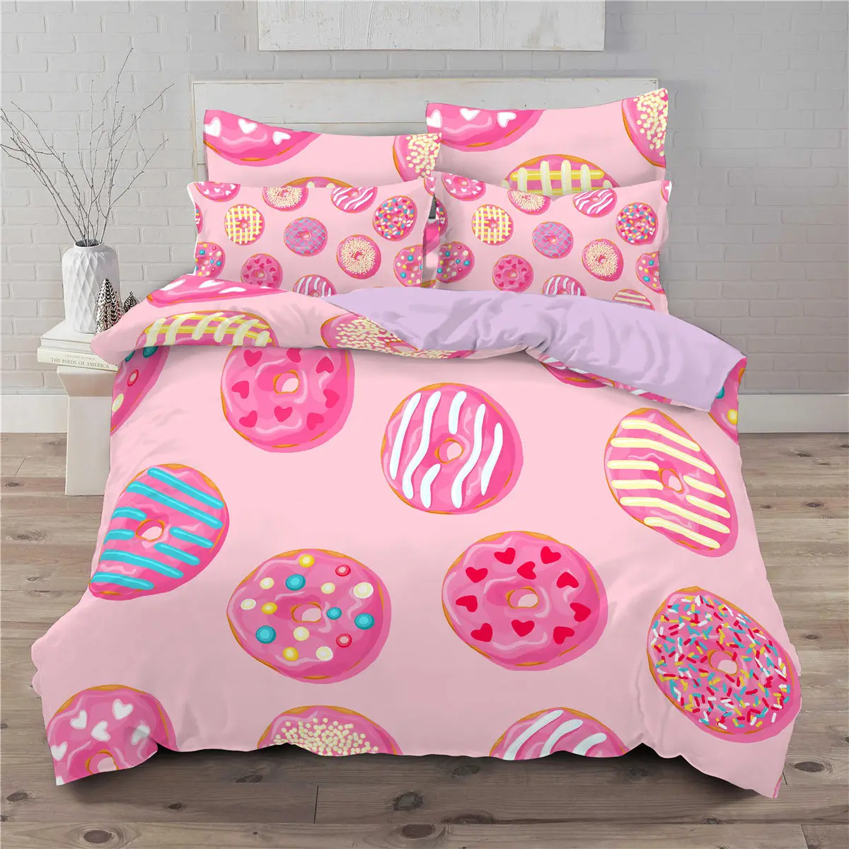 Donuts Doughnut Bedding Set 2/3Pcs Duvet Cover & Pillowcase(s) 3D Printed Quilt Cover Home Textile Gift queen bed set Bedding Sets