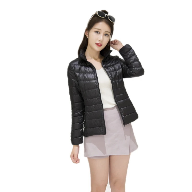 Женский пуховик на белом утином пуху тонкое зимнее пальто женские пуховые куртки