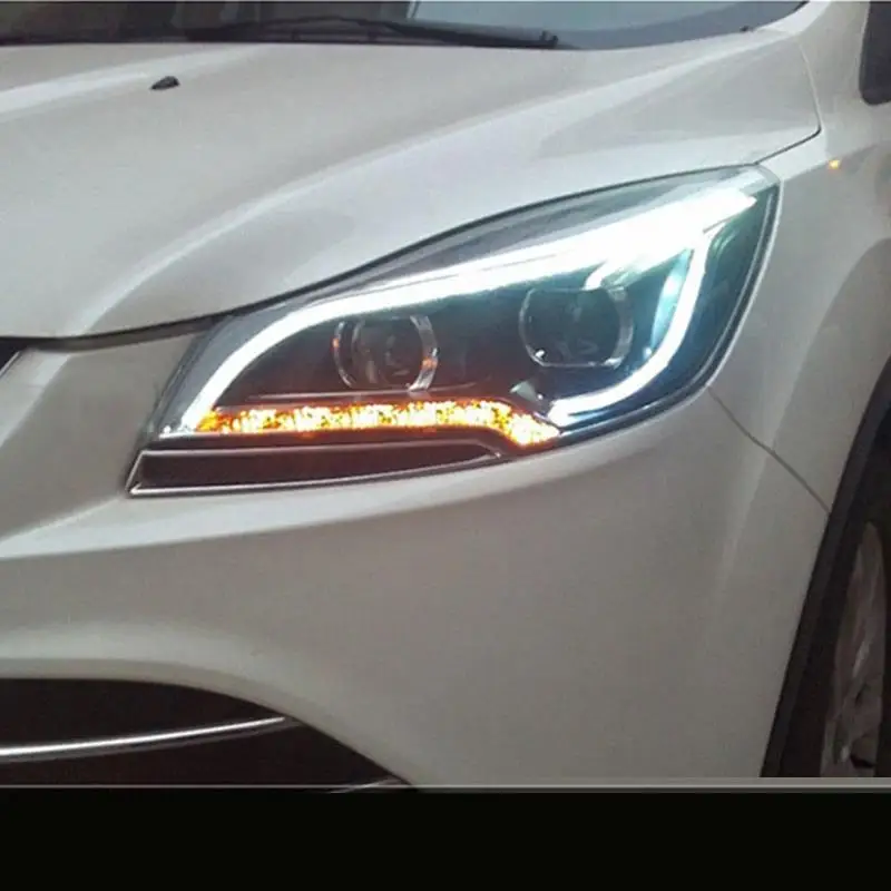 Запчасти для дневных ходовых авто сборка DRL Cob Automovil светодиодные фонари Assessoires Автомобильные фары 13 14 15 16 для Ford Kuga