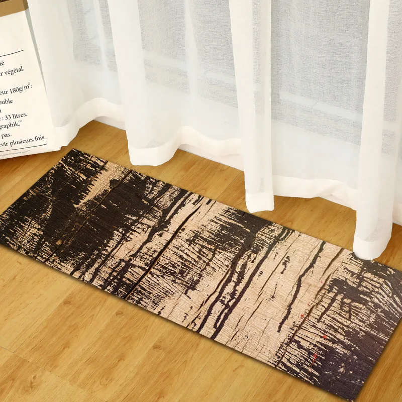 Zeegle длинный ковер с деревянным узором, впитывающий ковер для кухни, коврик для прихожей, коврик для пола, противоскользящий прикроватный коврик для спальни, мягкий коврик для гостиной - Цвет: Wood 08