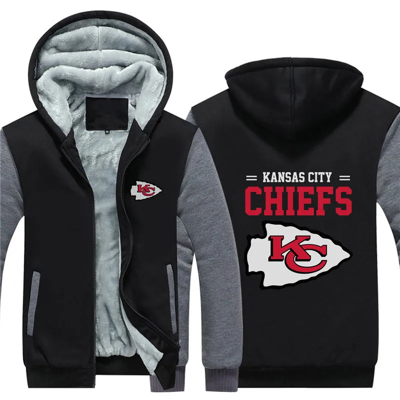 7016-4 Мужская зимняя толстовка с капюшоном Kansas City Chiefs - Цвет: 7016-4