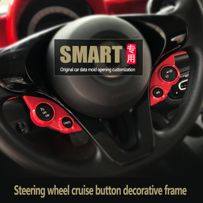 

Автомобильная Мультимедийная кнопка на руль, декоративная для Smart Fortwo Forfour 453, аксессуары для интерьера автомобиля, модифицированные наклей...