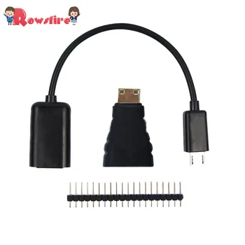 

Set With Mico USB To OTG Cable/Hdmi Female To Mini Dhmi Male Adaptor/40P Pin Header For Raspberry Pi Zero