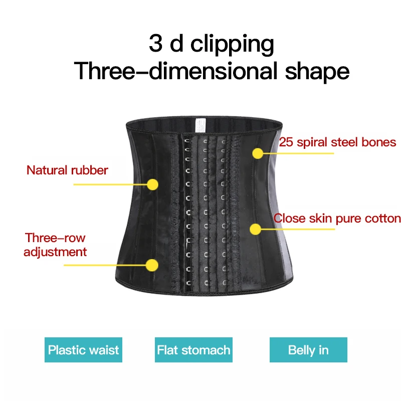 Латексный тренажер для талии, 25 стальных костей, для женщин, связывает и формирует корсет, моделирующий ремень, формирователь тела, колумбийские пояса утягивающие пояса