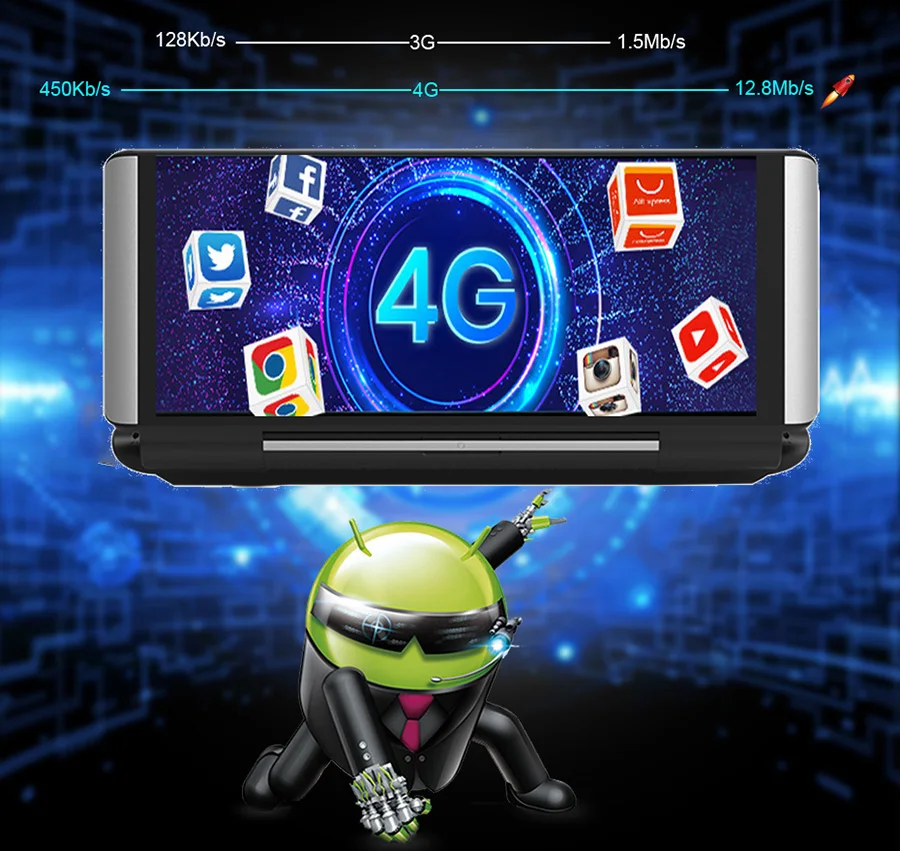 Anfilite 6,8" 3g/4G Автомобильный видеорегистратор gps навигация ADAS Android 5,1 1G/16G wifi Full hd 1080P видео регистратор видеорегистратор
