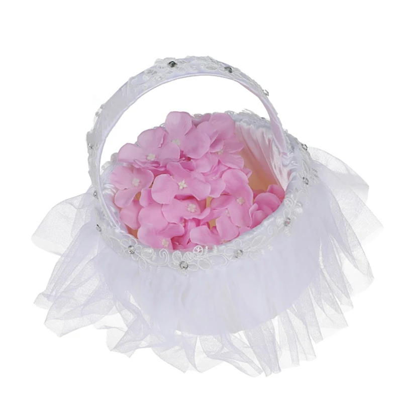 A3 Lace Flower Girl Basket Decorative Flower Basket For Western Style Wedding Ceremony Party Supplies - Цвет: A3