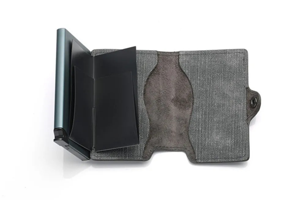Bycobecy карбоновый держатель для карт, кошельки для мужчин, брендовый кожаный мини тонкий кошелек, сумка для денег, металлический RFID женский тонкий маленький смарт-кошелек