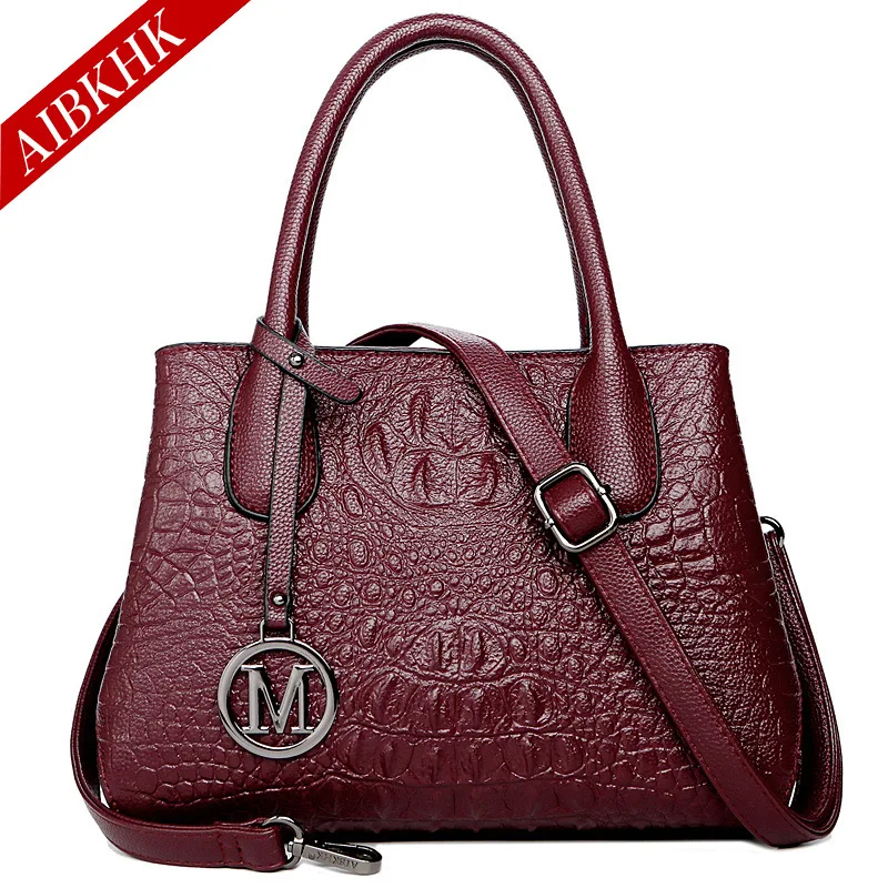 S9204-Burgundy Роскошные сумки женские дизайнерские сумки из натуральной кожи на плечо черные женские ручные модные сумки для женщин большие сумки - Цвет: S9204-Burgundy