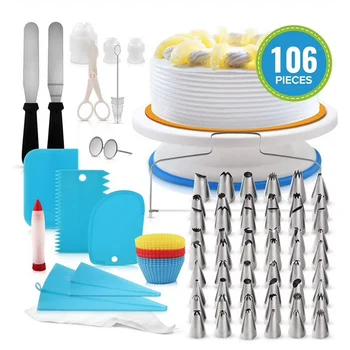 

106pcs cake tools Decorating Nozzle Set Decoration Kitchen DIY Icing Piping Cream Reusable Kit Baking Tools Cake Tools Set