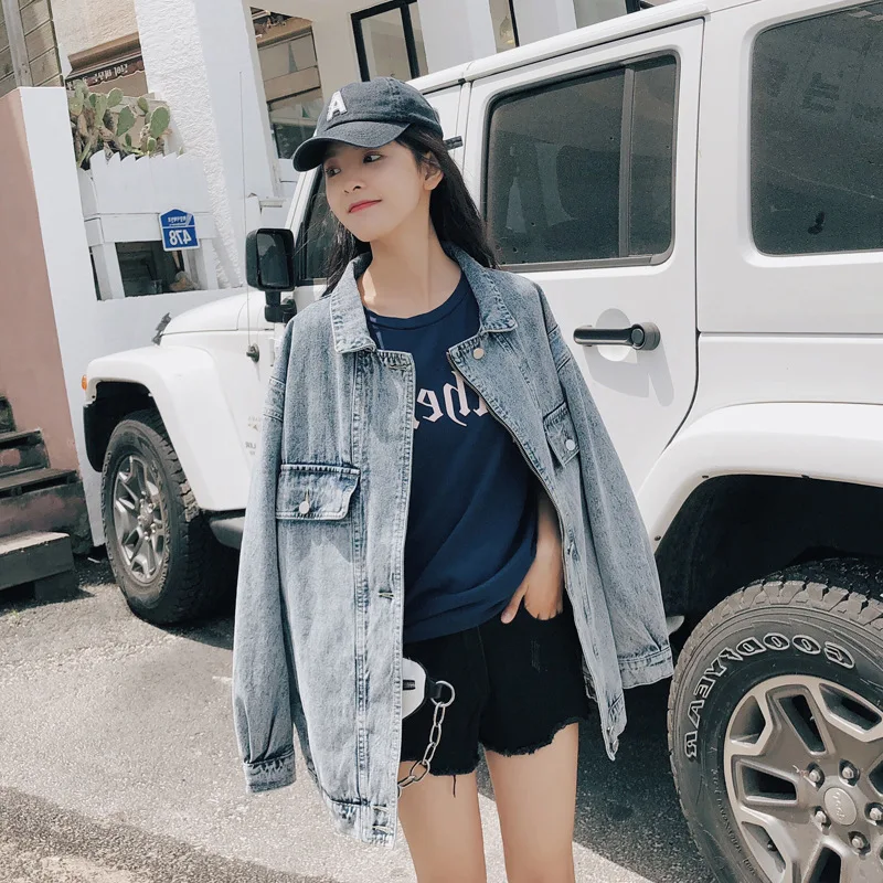 

Main Push Jeans Coat Women's 2019 New Style Students Korean-style Chapter Ronon Celebrity Style Loose-Fit BF Online Celebrity IN