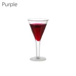 Miniature Fruit Tea Cocktail Resin Play Set - Dollhouse Decoration Accessories (Purple)