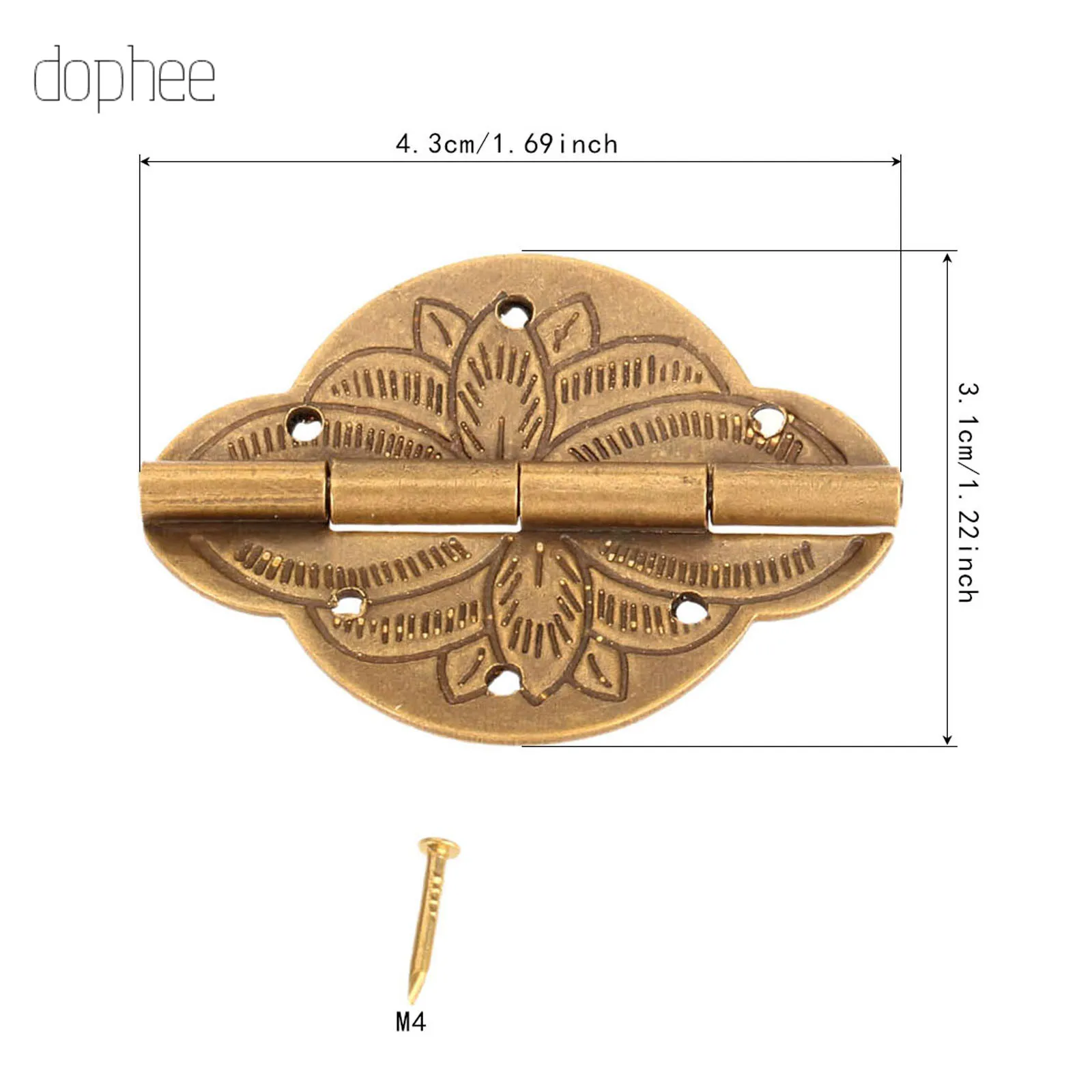 Dophee 1/2/20 штук мини Летучая мышь дверные петли шкаф с выдвижными ящиками шкатулка для украшений петли с винтами для мебельная фурнитура - Цвет: E 2pcs 43m by 41mm