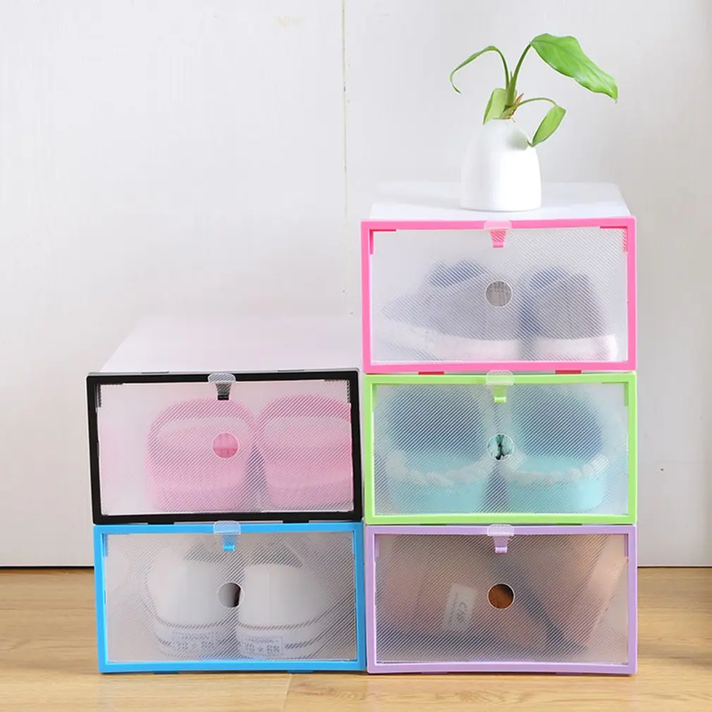 

Transparent Clear Plastic Shoe Box Storage Shoe Boxes Foldable Shoes Case Holder Shoebox Transparent Shoes Organizer Boxes