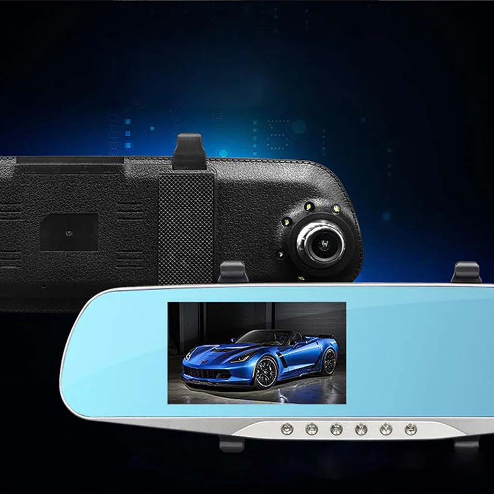Автомобильный видеорегистратор двойной объектив HD 32G 4,3 дюймов зеркало заднего вида видео рекордер автомобиль камера для приборной панели g-сенсор