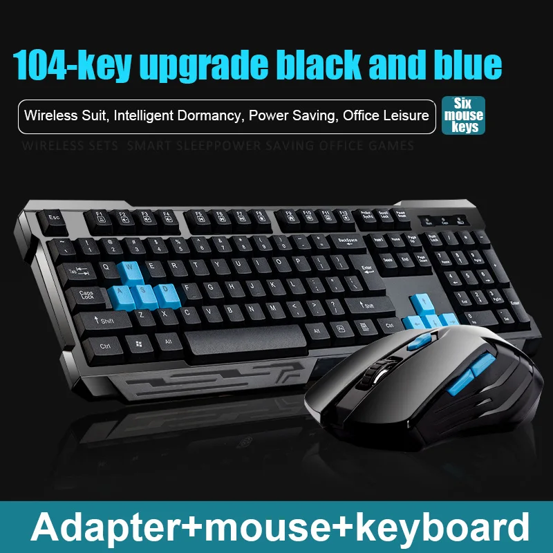 

Keyboard Mouse Combos Waterproof Multimedia 2.4GHz Wireless Gaming Keyboard USB Cordless Mous FKU66