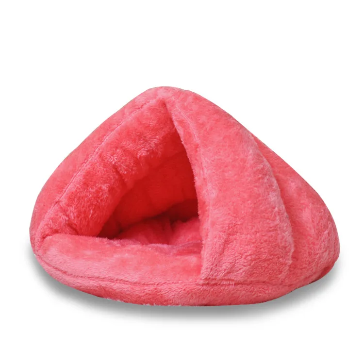 Pink Кровать для домашних животных для кошек собак мягкое гнездо питомник кровать пещера домик спальный мешок коврик палатка Домашние животные зимние теплые уютные кровати 2 размера S L 3 цвета - Цвет: Pink