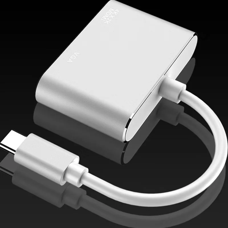 Fiuzd 2IN1USB C адаптер HDMI VGA Тип C к HDMI 4 к Thunderbolt 3 для samsung Galaxy S10/S9/S8 huawei mate 20/P30 Pro USB C HDMI