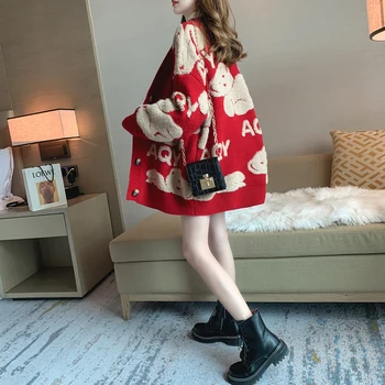 

Sweater Coat Women's Spring And Autumn 2020 New Style Laziness Korean-style Loose-Fit Online Celebrity Knitted Cardigan Western