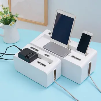 

Cable Storage Box Power Strip Wire Case Anti Dust Charger Socket Organizer Network Line Storage Bin Charger Wire Management
