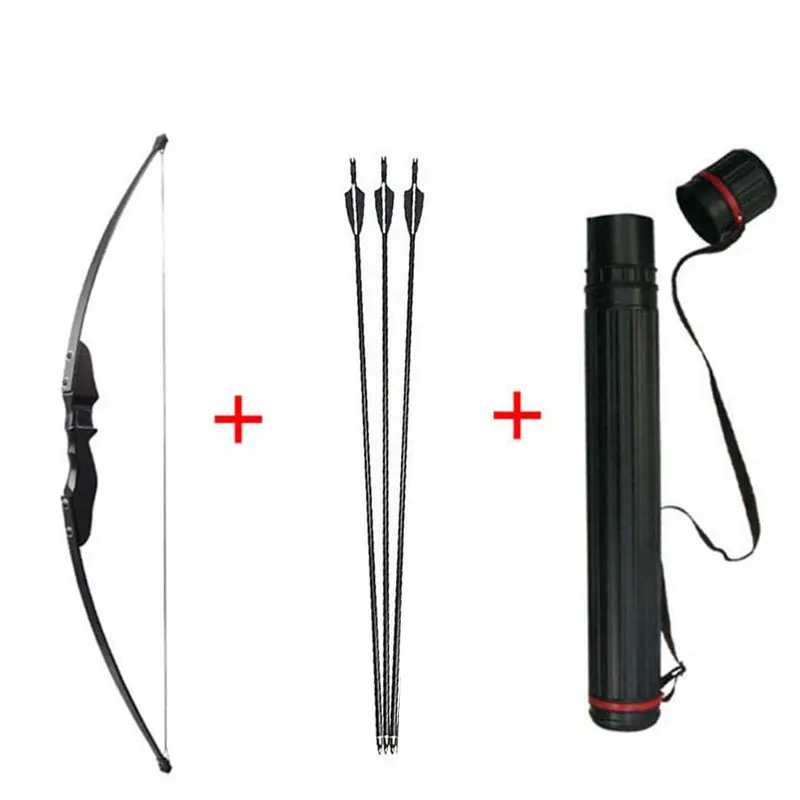 30lb Bow RH Set 1 30/40lbs стрельба из лука изогнутый лук и стрелы набор чёрным гaлстyкoм до со стеклопластиковой стрелы и колчан RH/LH Охота Стрельба аксессуары - Цвет: 30lb Bow RH Set 1