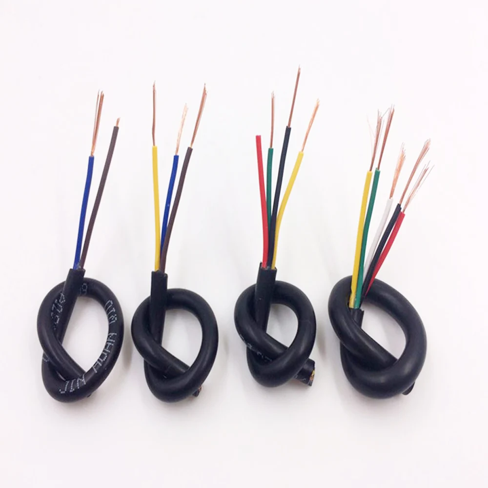 10 м RVV КАБЕЛЬ 22AWG 2Pin 3pin 4pin 5pin контроль сигнала удлинитель питания провод черный ПВХ изолированный Электрический провод медные кабели