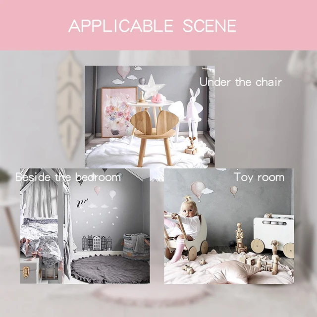 Nordic Newborn Baby Padded Play Mats Soft Cotton Children's Activity Games Carpet Round Floor Carpet For Kids Room Decorate 6
