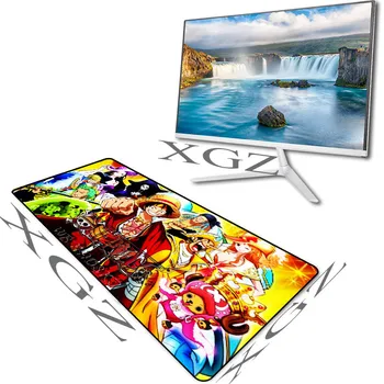 

XGZ Anime One Piece Customized Large Mouse Pad Black Lock-edge Computer Keyboard Table Mat Rubber Slip 900x400/600x300