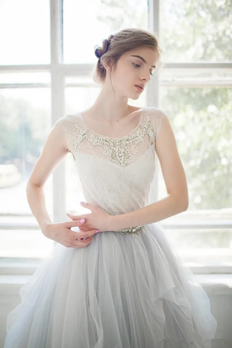 

bridal Gown Sheer Scoop Neck Princess Ball Gown Vintage Dreamlike Bride Wear Garden White Lace Top mother of the bride dresses