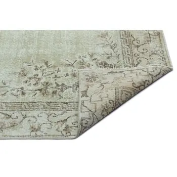 

Handmade Green Vintage Overdyed Turkish Area Rug 202x300 Cm-6'8''X9'10''