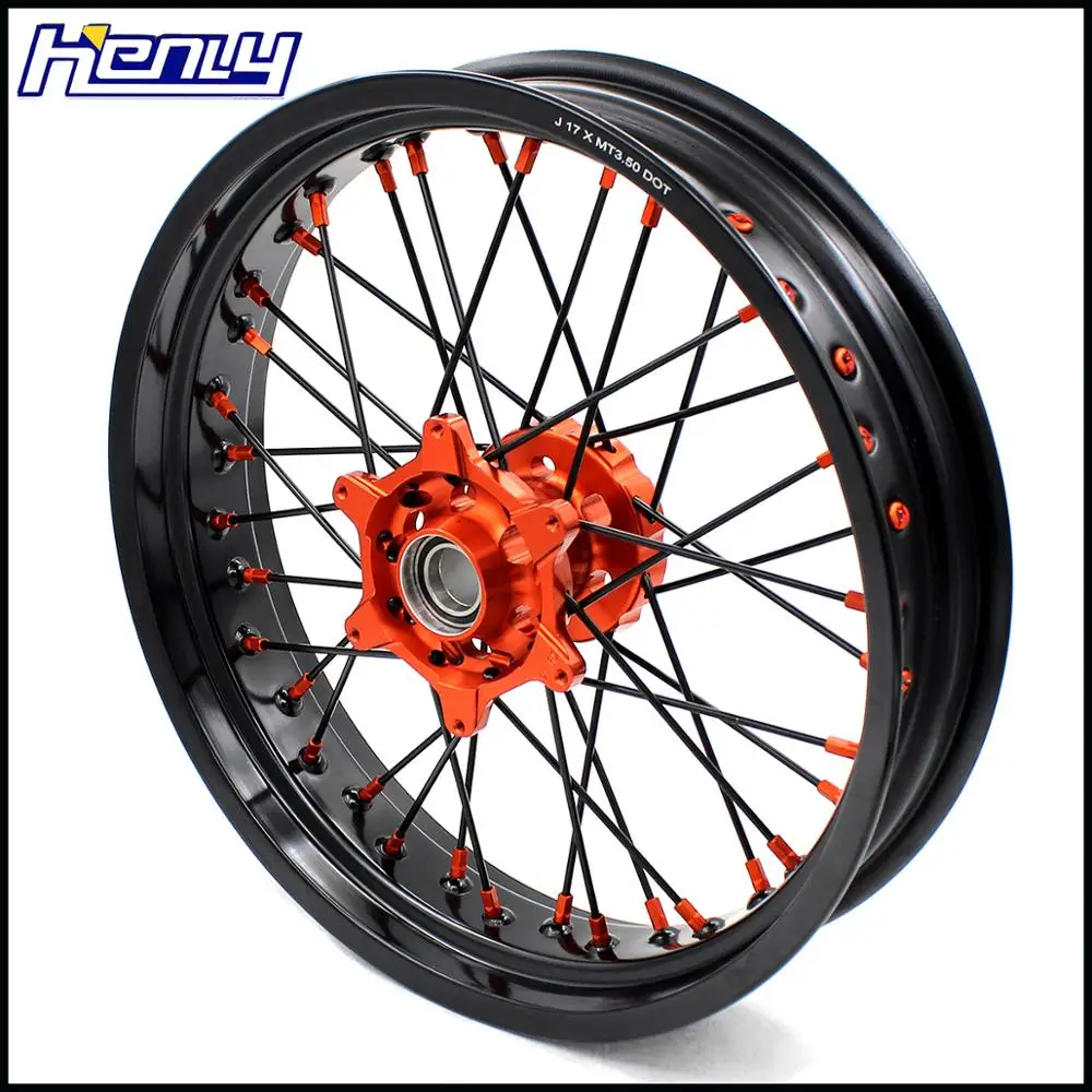 3,5/4,25 Supermotard спицевые колеса косточек комплект с бюстгальтером для KTM SX EXC EXCE SX SXF XCW 125 150 200 250 300 350 450 505 530 2003- спиц