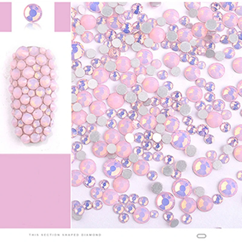 SS4 Pink Opal Zziell 1440 шт ss3-ss12 Кристальные цветные опаловые Стразы для дизайна ногтей, аксессуары для маникюра - Цвет: SS4 Pink Opal