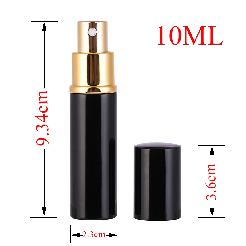 10ML Mini Portable For Travel Aluminum Refillable Perfume Bottle With Spray&Empty Cosmetic Containers With Atomizer Hot Sale