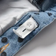 Детские джинсовые шорты, джинсовые шорты из чистого хлопка с принтом звезды для маленьких мальчиков, летние повседневные штаны