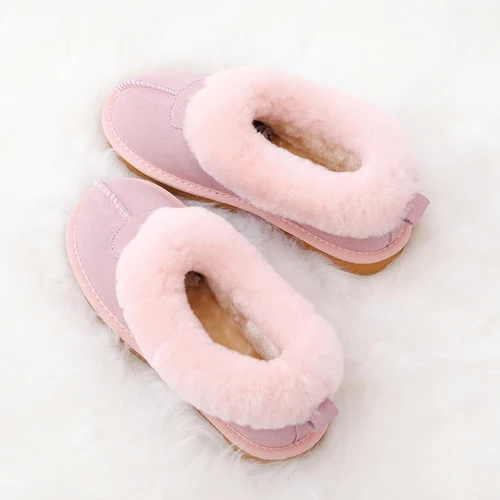 Pink UVWP Новое поступление; классические Водонепроницаемые зимние сапоги из натуральной воловьей кожи; зимняя женская обувь без шнуровки; обувь на плоской подошве; зимние сапоги - Цвет: Pink