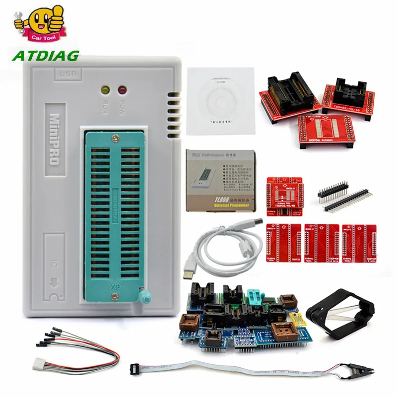 TL866II плюс универсальный minipro программатор TL866ii плюс nand flash AVR PIC биос USB программатор с полными адаптерами