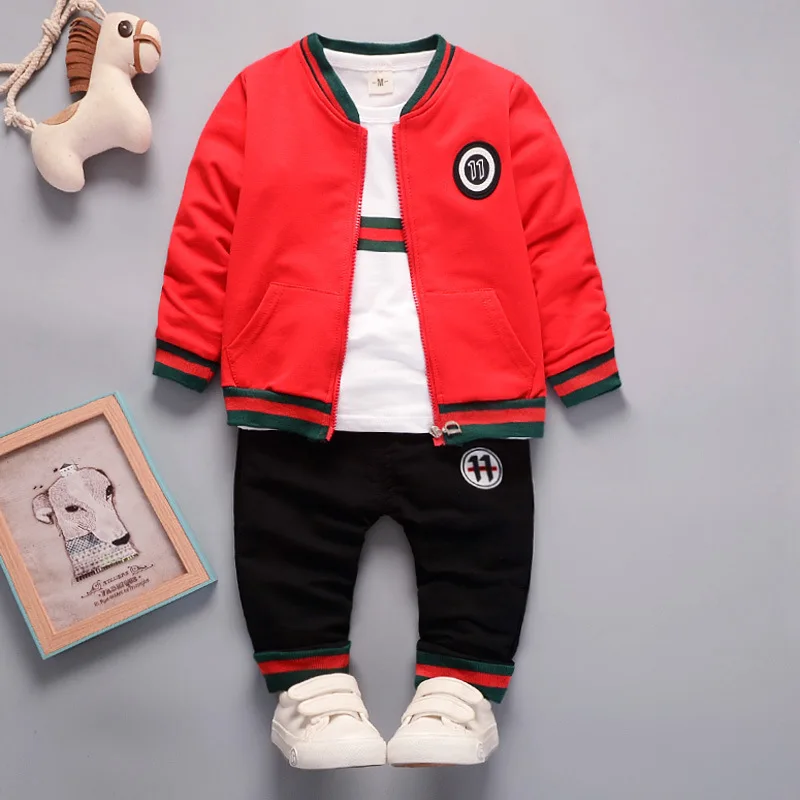 

Childrenswear 2019 New Style Autumn Clothing Children Baby Fashion Crew Neck Joint 11 Standard Cardigan Three-piece Set BOY'S Ho