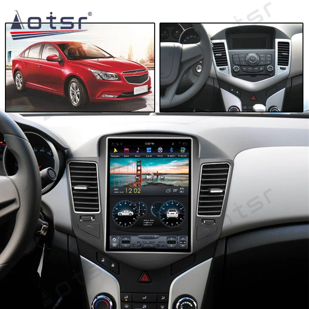 

Aotsr Vertical Screen PX6 Android 9.0 4+64GB Car Radio Player GPS Navigation HD Multimedia Play DSP For Chevrolet Cruze 2008 +