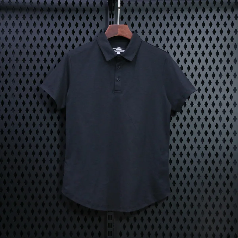 Mens Training Fitness Polo Shirts Quick Dry Basketball Short Sleeve Male Running Jogging T Stand collar Workout Gym Tees