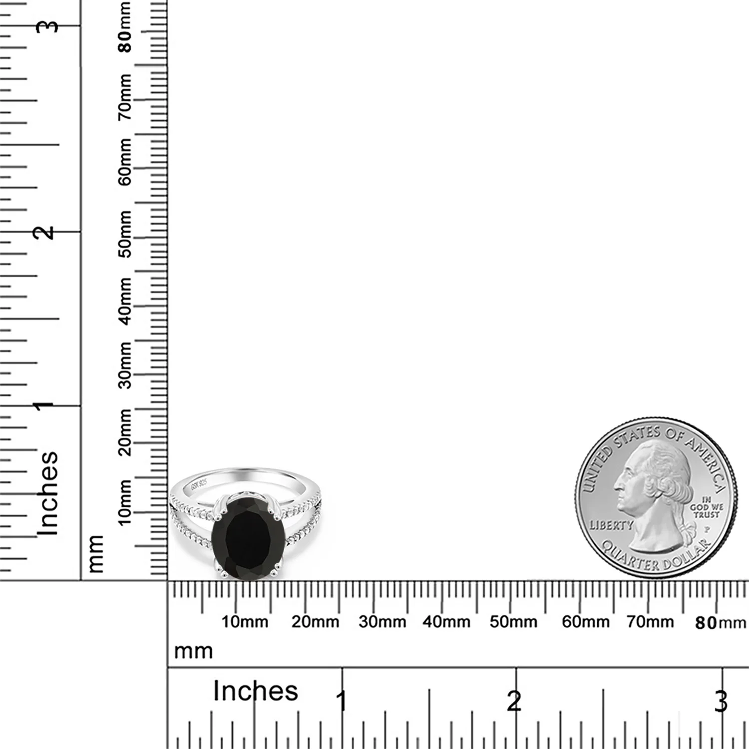 925 пробы металлический браслет черный оникс женское кольцо(4,48 Ct