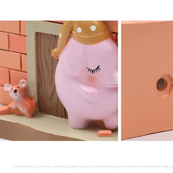 

Cartoon Small House Flower Pot Resin Flower Pot Succulent Plant Pot Home Micro Landscape Potted Indoor Decoration Accessories